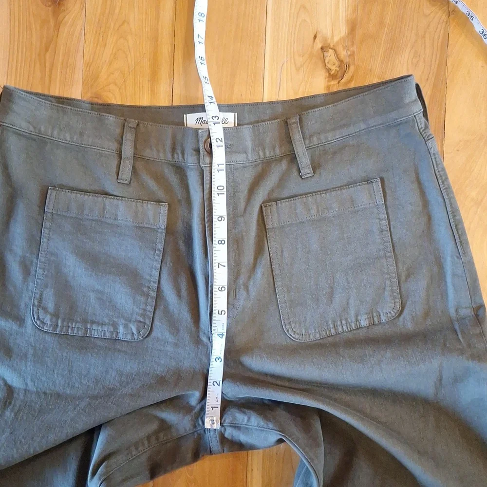 Madewell Emmett Wide Leg Olive Green Pants Size 33 - Picture 10 of 13